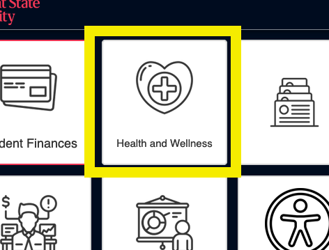 Screenshot of the Health and Wellness tile in the VSC Portal